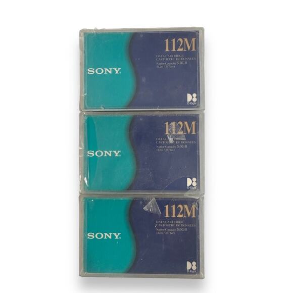 SONY Data Tape Cartridges QG112M 5.0GB 112M New Factory Sealed Lot of 3 - Picture 2 of 8